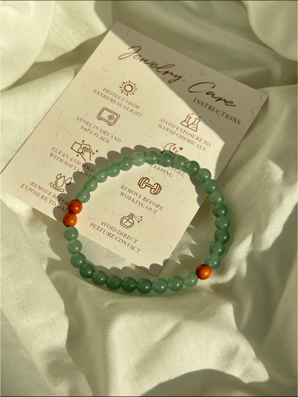 Brand New Green Chalcedony Beaded Bracele